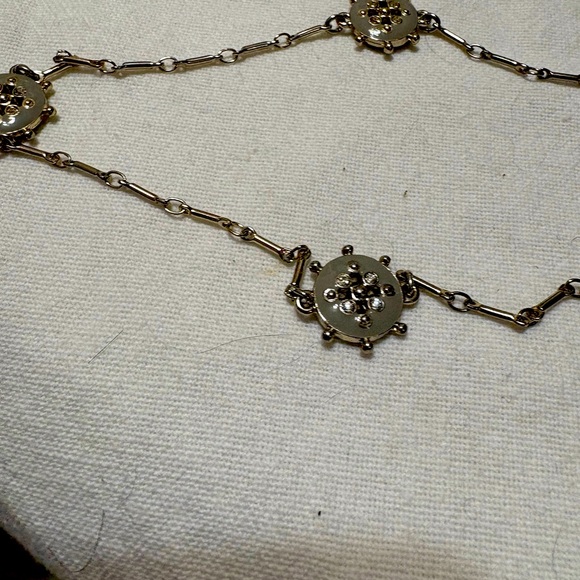 N2 Ann Taylor Vintage Cream and Grey Station necklace - Picture 2 of 2